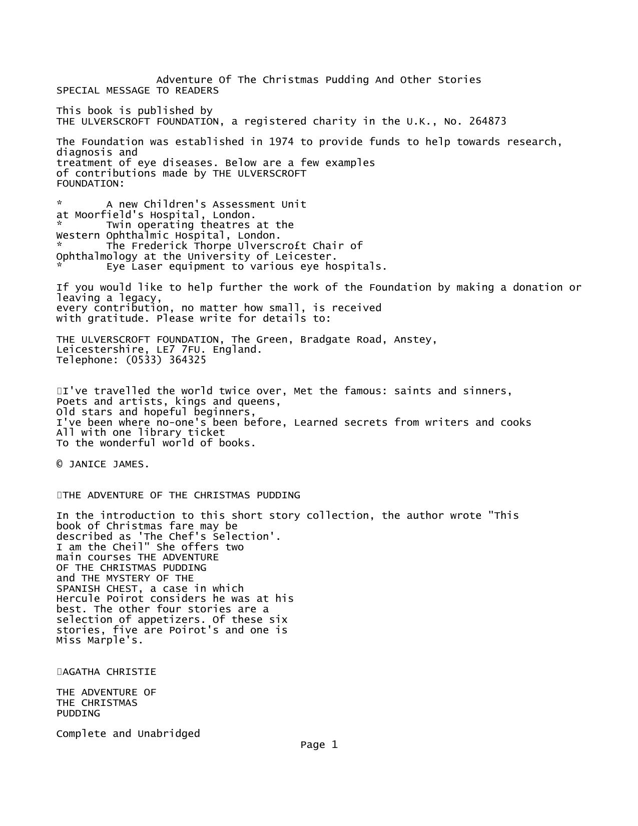 Adventure Of The Christmas Pudding And Other Stories - Notepad - pdfMachine from Broadgun Software, http://pdfmachine.com, a great PDF writer utility!